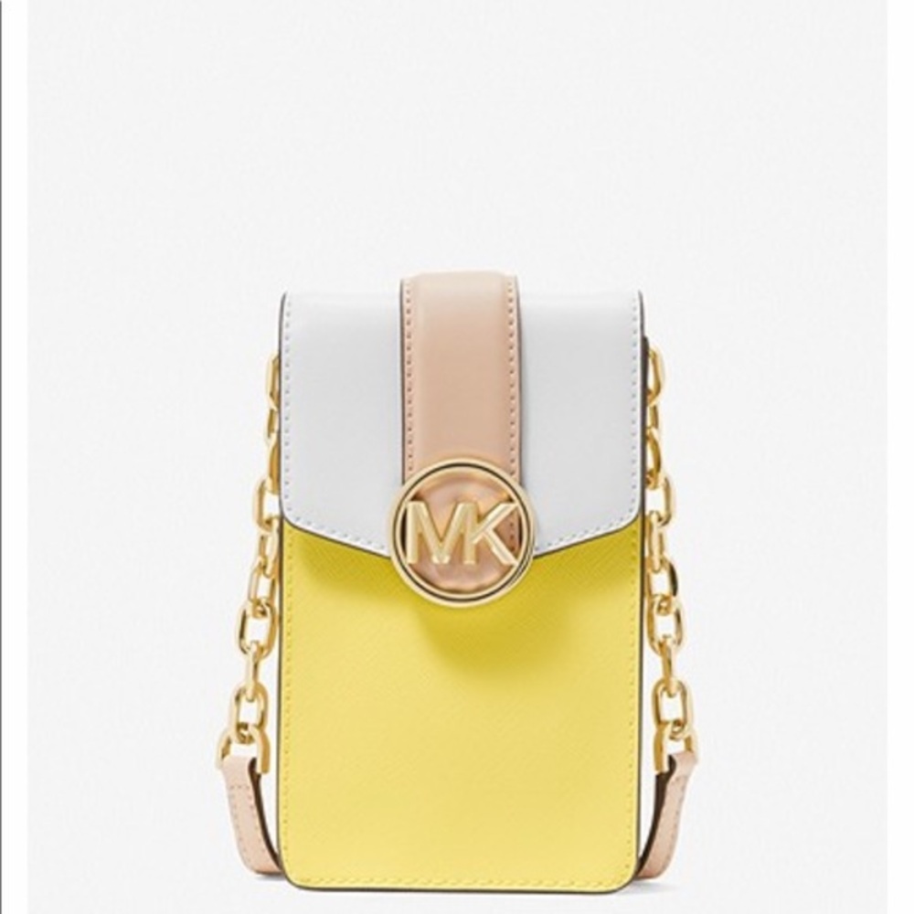 MICHAEL KORS
Carmen Small Color-Block Faux Leather Phone Crossbody Bag